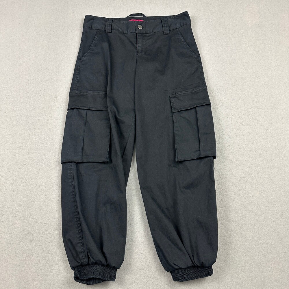 Alice + Olivia Pants Women Small Black Cargo Jogger Casual Streetwear Utility S